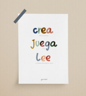 Lámina Crea, juega, lee