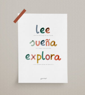 Lámina Lee, sueña, explora