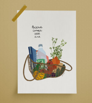 Lámina Pasear, comer, leer, vivir