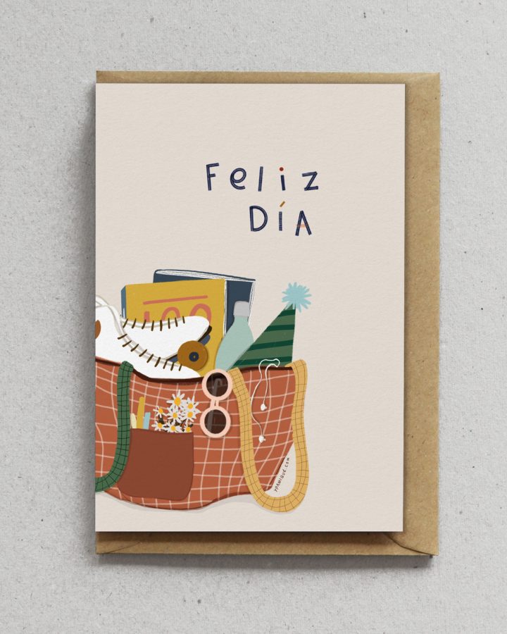 Tarjeta Feliz Día con patines